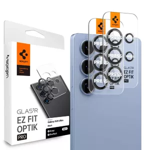 Защитное стекло для камеры Spigen Glas.tR EZ Fit Optik Pro для Galaxy S25 Ultra, пыле- и царапиноустойчивое, 2 шт., чёрное/прозрачное