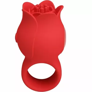 Pirkstu vibrators pretty love Jae rozes formā, 10 vibrācijas režīmi, sarkans