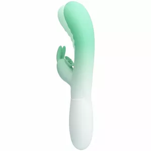 Vibrator pretty love Cerberus Rabbit – silicone, 30 vibration modes, rechargeable, waterproof, green