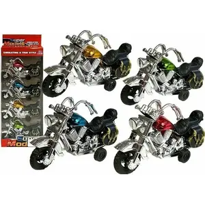 Toy wind-up motorcycle set LEANToys 4 pieces — small pull-back vehicles, assorted colors