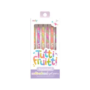 Capped gel pen set Kolorowe Baloniki Tutti Fruitti — 12 pcs, multicolour (Green, Light Blue, Orange, Pink, Purple, Yellow)