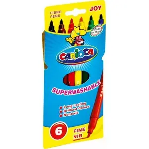 Flomāsteru komplekts Carioca Joy 6 krāsas — mazgājami, 6 gab.