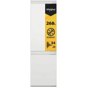 Iebūvējamais ledusskapis ar saldētavu Whirlpool WHC18D011B1 268 L balts E klase 34 dB