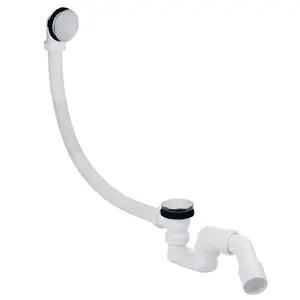 Bath siphon PLASTBRNO EVK0147 Klik Klak Inox 45° for 40/50 mm outlets, length 75 cm
