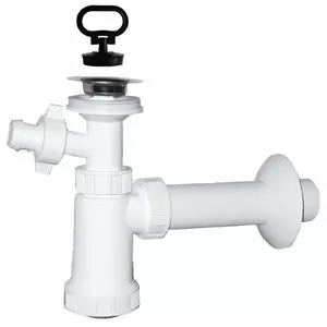 Sink siphon PLASTBRNO EU1N342 1 1/4x40 mm with drainage and vent/machine connection