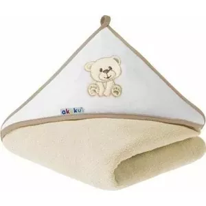 Bath towel akuku ALA1252 Bear 100 x 100 cm ecru, hooded newborn towel