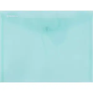 Document envelope Donau C5 transparent green PP 240×186×0.18 mm with snap fastener (8547001PL-06)
