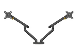 Monitor arm BakkerElkhuizen BE Flexible Dual 88.9 cm (35") — clamp mount, 20 kg capacity, VESA 75x75–100x100, grey
