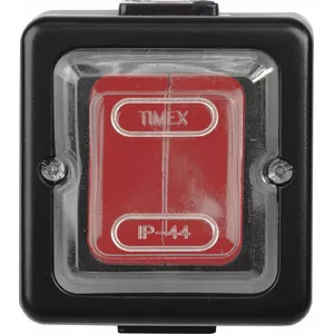 Timex LOFT Single Switch IP44 Black with Red Rubberized Button