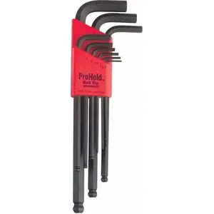 Hex key set Bondhus BO74999 — 9-piece long hex keys 1.5–10 mm with ball ends and locking sleeves