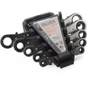Wrench set Silver ratcheting combination wrenches 5 pcs 6–22 mm