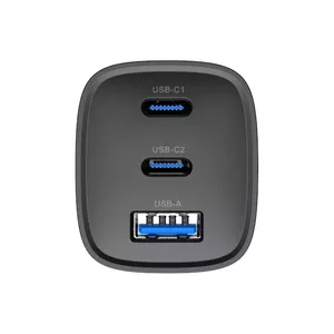 Havit UC20 three-port GaN 65W travel charger black