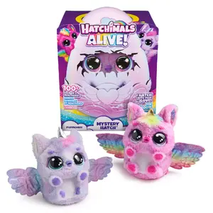 Hatchimals Alive Mystery Hatch Pufficorn Spinmaster AA Battery Pink White
