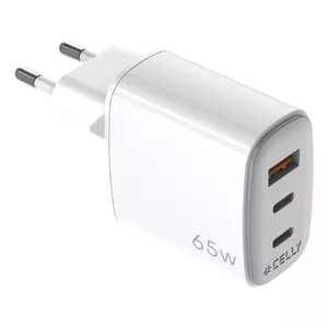 Indoor charger Celly UPTC1USB2USBC65 – 2 USB Type-C ports, white