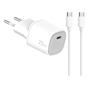 Celly USB Type-C Indoor Charger UPTC1USBC25WCTC — 1x USB‑C порт, белый, для смартфонов и планшетов