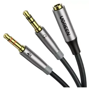 UGREEN AUX splitter cable 3.5 mm female to 2× 3.5 mm male, silver (model 50255)