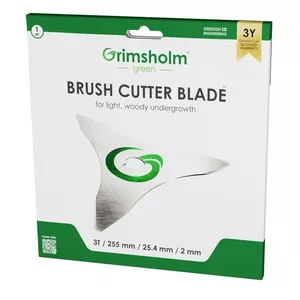 Grimsholm 3-zobu krūmgrieža asmens 255mm, biezums 2mm, stiprinājums 25.4mm