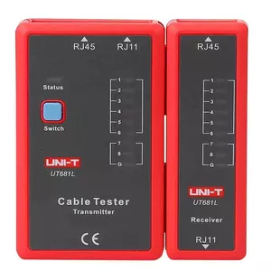 Network cable tester Unit UT681L for RJ45 and RJ11 connectors, continuity and wiring check