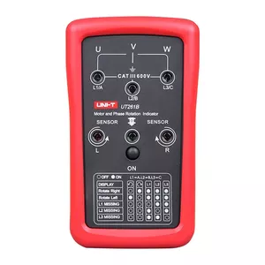 Phase sequence and motor rotation direction tester Unit UT261B, 90–600 VAC, 15–400 Hz