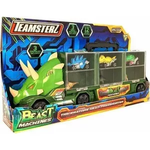 HTI Teamsterz Beast Machines Triceratops Dino Transporter with Racing Cars