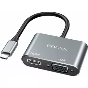 Док-репликатор Bounn JL-CH01A — адаптер USB-C на HDMI (4K 30 Гц) и VGA
