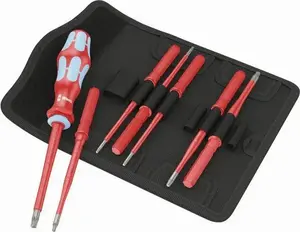 Набор отверток Wera KRAFTFORM KOMPAKT VDE STAINLESS 8 EX SLIM1 — изолированный компактный набор для электромонтажа