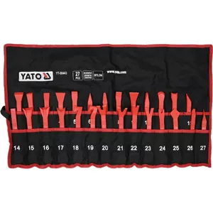 Upholstery remover tool set YATO YT-08443 — nylon, red, 27 pcs