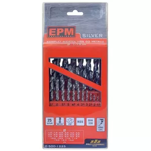 HSS drill set OEM E-500-1225, 25 pcs, sizes 1–13 mm