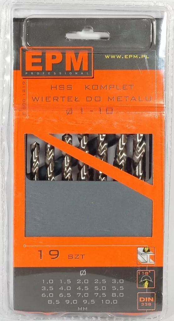 HSS metāla urbju komplekts 1-10mm 19
