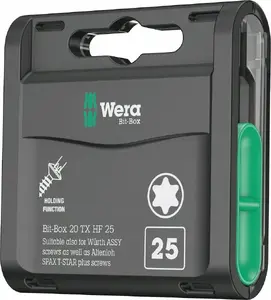 Bit set box 20 TX HF Wera 05057778001 — 20-piece Torx bits set