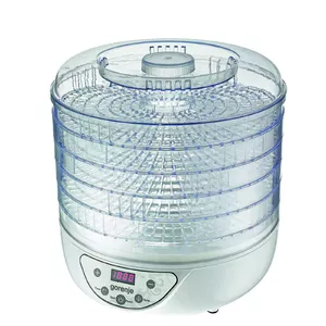 Food dehydrator Gorenje FDK 24 DW — transparent white, Ø31 cm grate, 240 W, max 70°C
