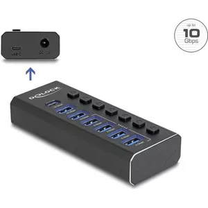 Delock 7Port USB Hub mit 3 Ports 10 Gbps und 4 SchnellladeP