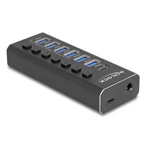 DeLOCK 64326 USB хаб Type-C 10000 Mbit/s черный