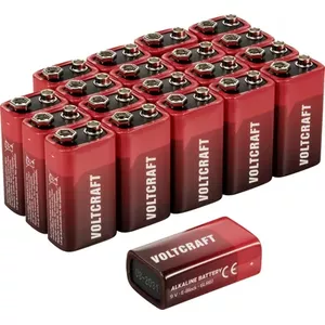 Alkaline 9V Block Battery Voltcraft VC-16107985 550mAh — pack of 20