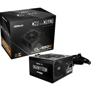 Блок питания ASRock CL-550B Challenger 550 Вт ATX, 20+4 pin, 80 PLUS Bronze, вентилятор 120 мм, чёрный
