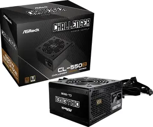 Блок питания ASRock CL-550B Challenger 550 Вт ATX, 20+4 pin, 80 PLUS Bronze, вентилятор 120 мм, чёрный