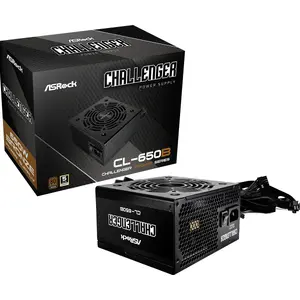 Блок питания ASRock Challenger CL-650B 650 Вт, ATX 2.52, 80 PLUS Bronze, вентилятор 120 мм, 20+4P, 2×6+2P, 4×SATA