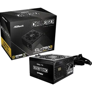 Блок питания ASROCK Challenger CL-750G — 750 Вт, 20+4 pin ATX, 80 PLUS Gold, вентилятор 120 мм