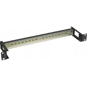 DIN Rail 1U 19" mounting bracket LANBERG AK-1801-B for DIN rail cabinet installation, black