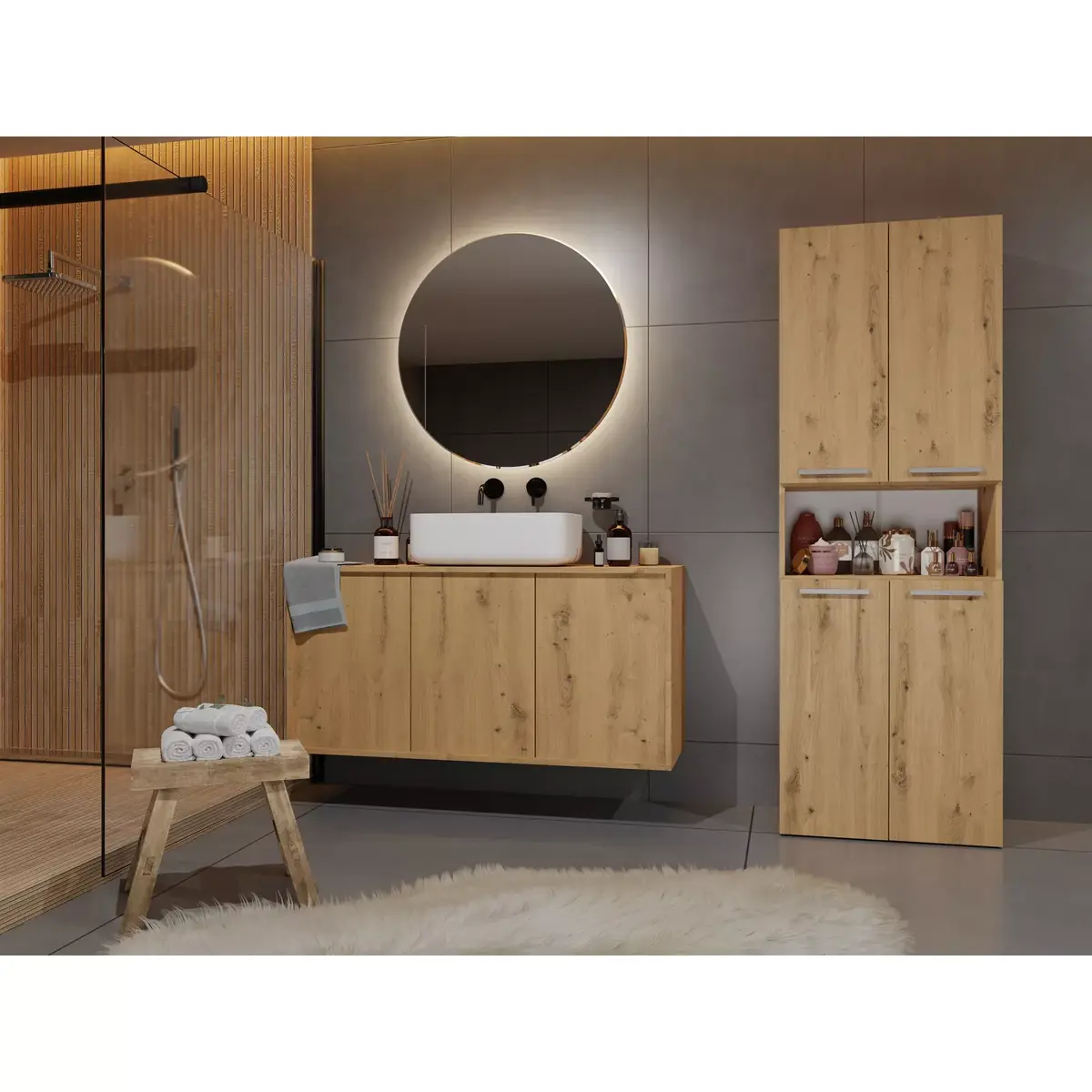 Topeshop NEL 1K DK ART KPL bathroom storage cabinet NEL 1K DK ART KPL Photo 2