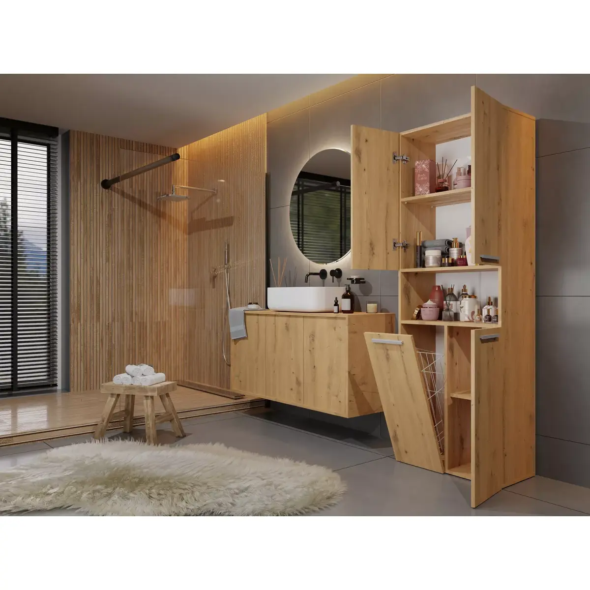 Topeshop NEL 1K DK ART KPL bathroom storage cabinet NEL 1K DK ART KPL Photo 3