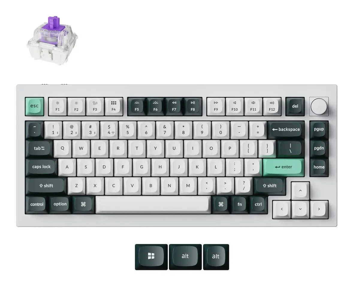 Keychron Q1 HE 75% bezvadu mehāniskā