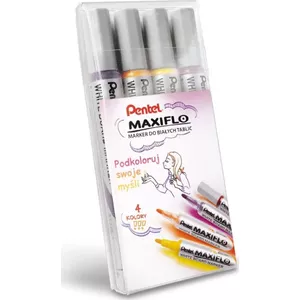 Žīdošās tāfeles marķieri komplekts 4 gab., violets/brūns/dzeltens/oranžs, modelis MWL5S-4W-EFGV (Pentel)