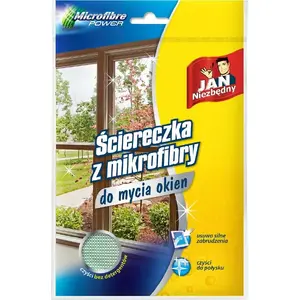Микрофибровая салфетка для мытья окон JAN Niezbędny JN 8571014185 — многоразовая, без ворса