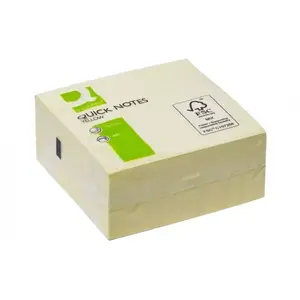 Self-adhesive note paper Q-Connect KF01346 — rectangular yellow pads, 76 × 76 mm, 400 sheets