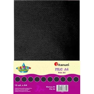 Decorative Felt Sheets Titanum 10 sheets A4 Black - Craft material