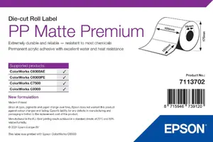 Epson PP Matte Label Premium Die-cut Roll 105mm x 152mm White Inkjet Self-adhesive Printer Labels 800 Labels per Roll