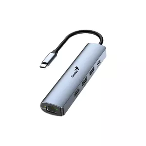 Genius UH-545 интерфейсный хаб USB Type-C 625 Mbit/c Серый Железо