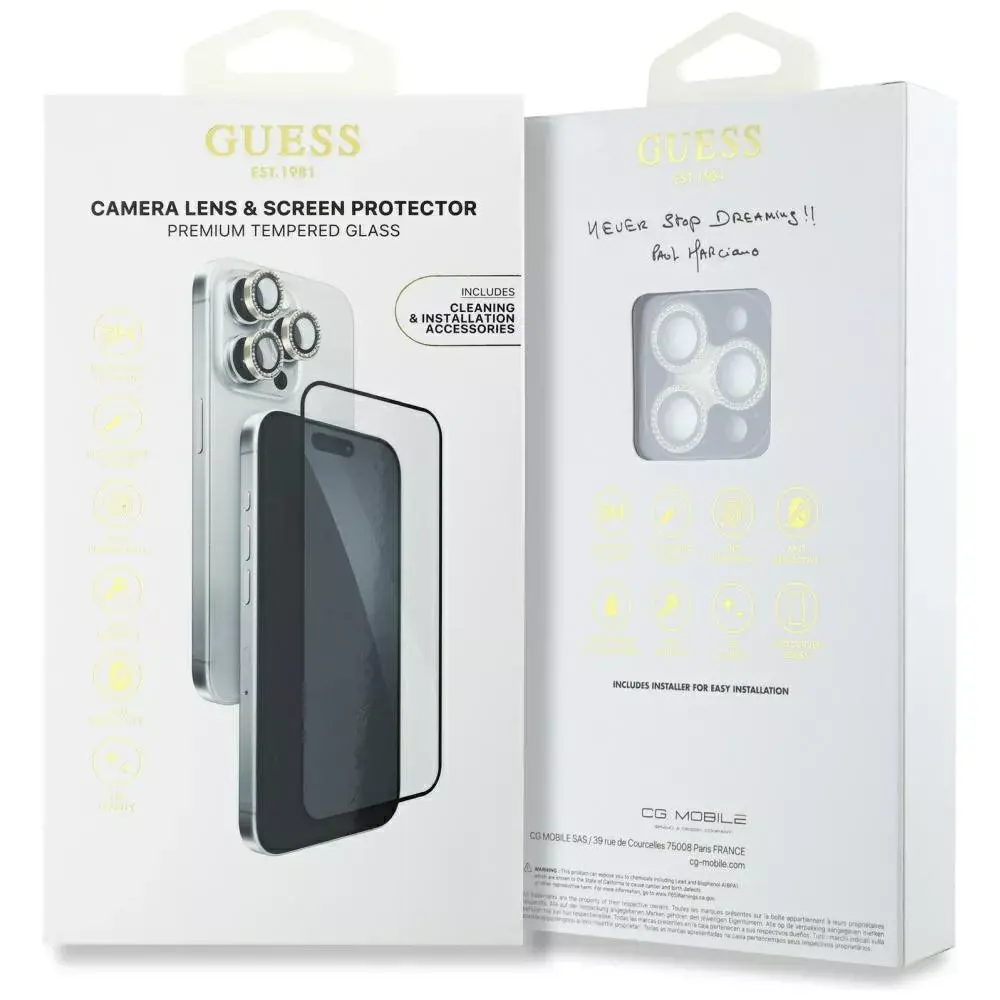 GUESS 2-in-1 screen & camera glass for iPhone 16 Pro Max Photo 2