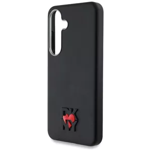 Phone case DKNY Leather Heart of NY DKHCS25SPFCMHLK for Samsung Galaxy S25, black, leather